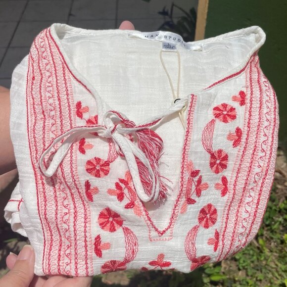 NWT - MAX STUDIO White / Red Tank Top - Sz L - Picture 8 of 10